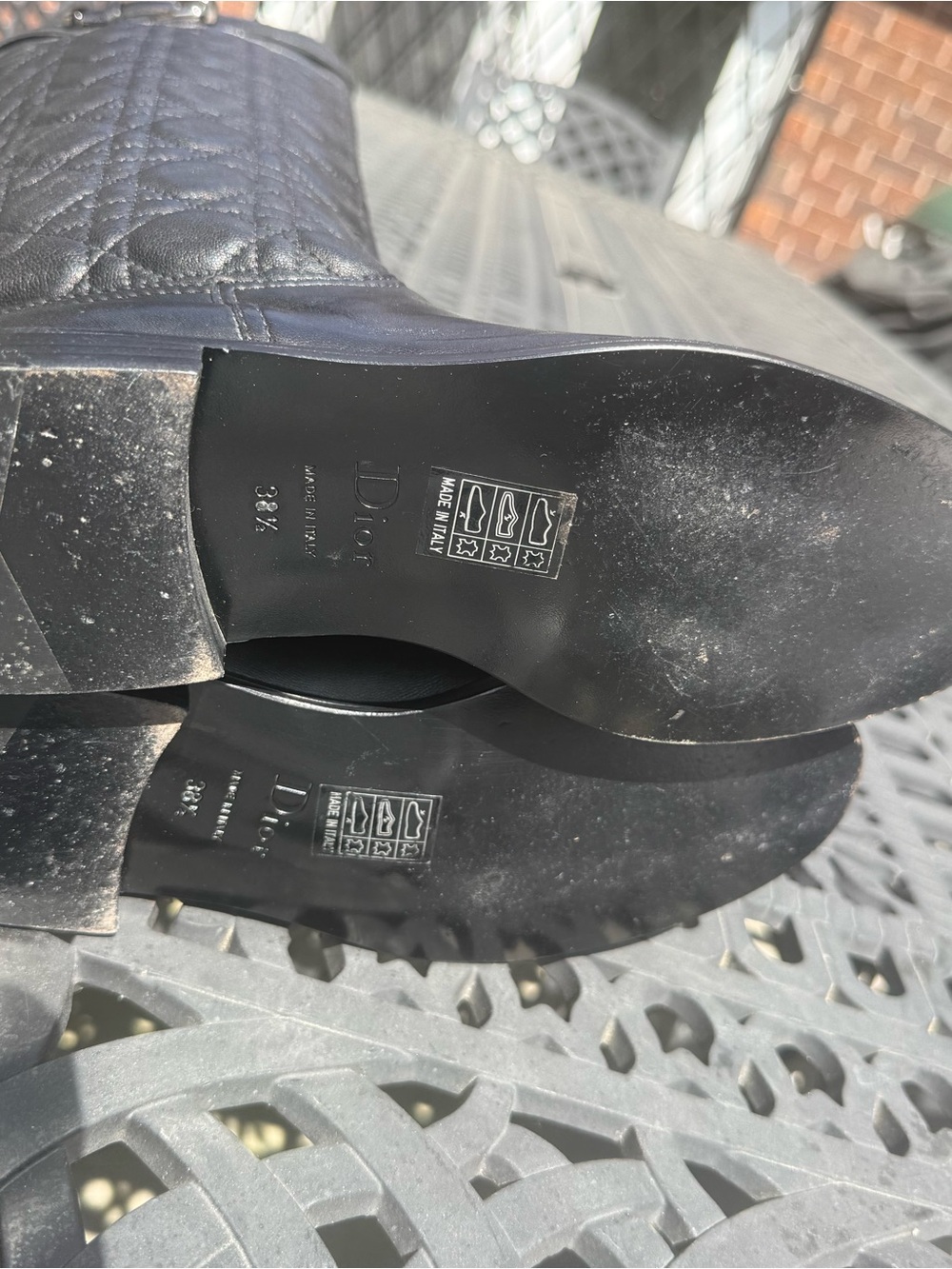 Dior Black Quilted Leather Riding Boots - size 8.5 - Picture 9 of 15